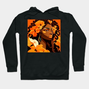 Orange flowers lady Hoodie